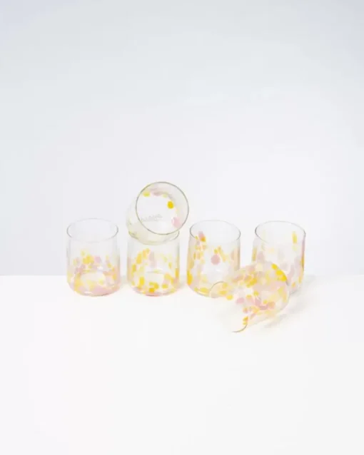 Motel a Miio Alegria 6Er Set Glas Klein Big Drops Rosa Gelb Outlet