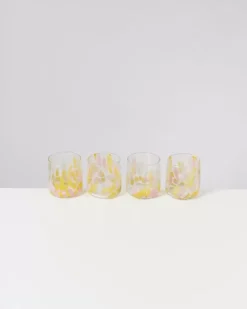 Motel a Miio Alegria 4Er Set Glas Klein Big Drops Rosa Gelb Best