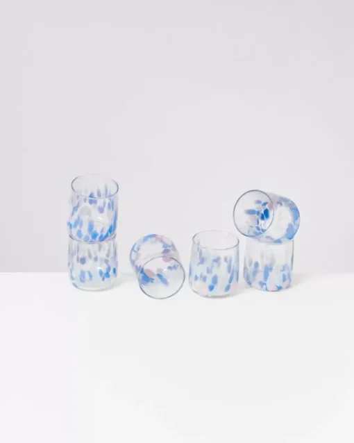 Motel a Miio Alegria 6Er Set Glas Klein Big Drops Blau New