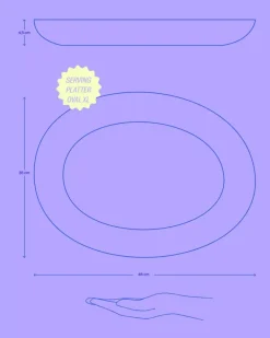 Motel a Miio Areia Servierplatte Oval Xl Azur Clearance