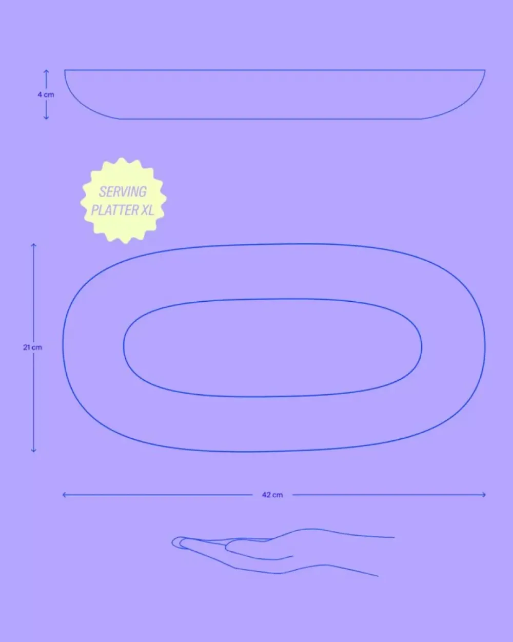 Motel a Miio Areia Servierplatte Xl Pink New