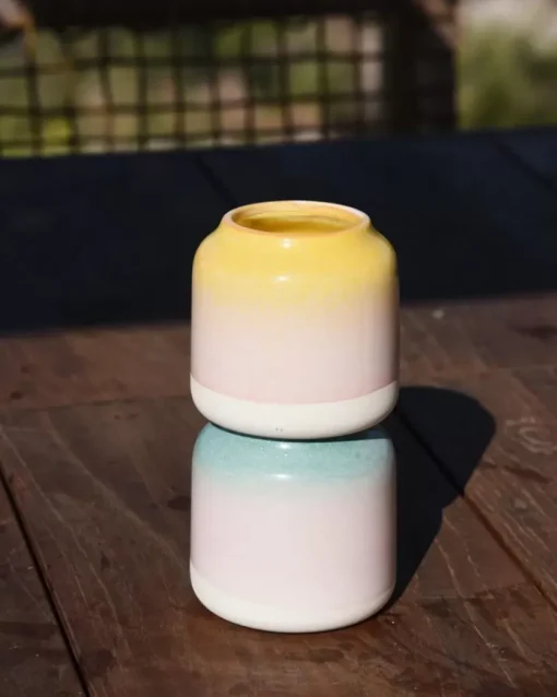 Motel a Miio Bebe Vase Gelb Rosa Gesprenkelt Sale