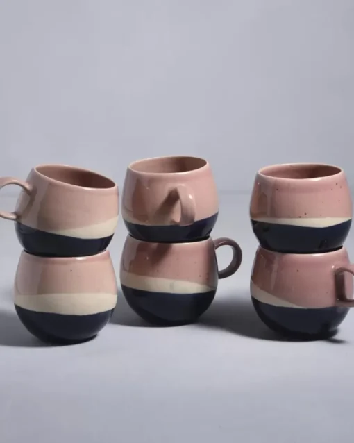 Motel a Miio Bica 6Er Set Tasse Gros Pink Navy Cream Online