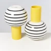 Motel a Miio Bola Vase L Gelb Schwarz Gestreift Clearance
