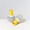 Motel a Miio Bola Vase M Gelb Schwarz Gestreift Clearance