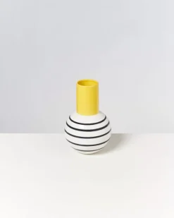 Motel a Miio Bola Vase M Gelb Schwarz Gestreift New