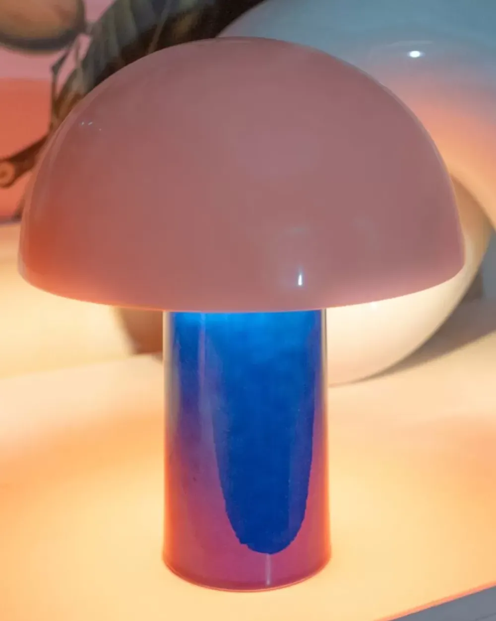 Motel a Miio Cogumelo Keramiklampe Rosa Blau New