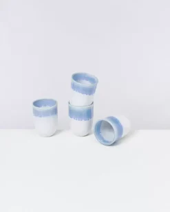 Motel a Miio Copa Alto 4Er Set Becher Gros Blau Weis New