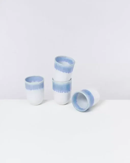 Motel a Miio Copa Alto 4Er Set Becher Gros Blau Weis New