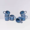 Motel a Miio Cordoama 6Er Set Tasse Gros Blau Gesprenkelt New