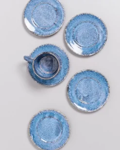 Motel a Miio Cordoama Untertasse Blau Gesprenkelt