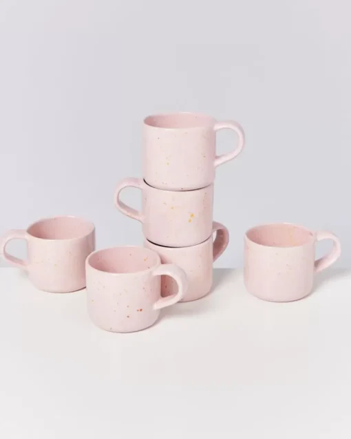 Motel a Miio Nodoa 6Er Set Tasse Rosa Gesprenkelt Discount