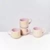 Motel a Miio Nodoa 4Er Set Tasse Rosa Gelb Gestreift Discount