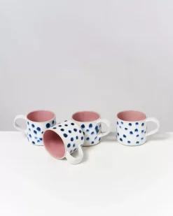 Motel a Miio Nodoa 4Er Set Tasse Rosa Mit Punkten New