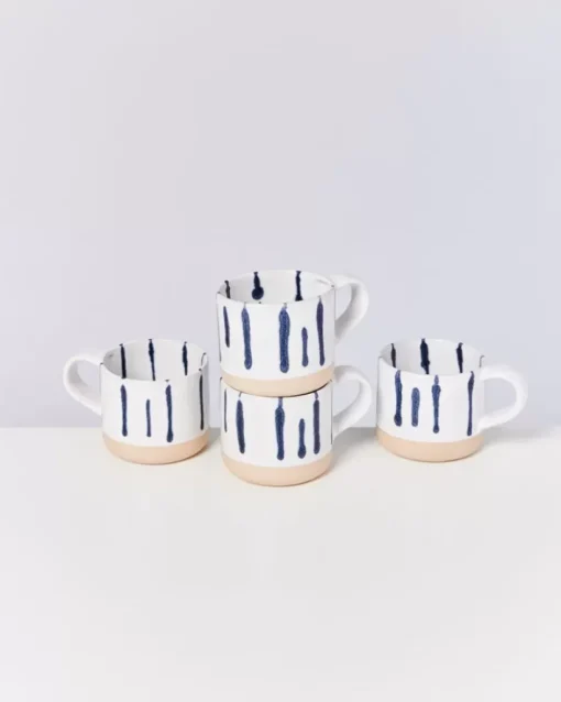 Motel a Miio Nodoa 4Er Set Tasse Weis Blau Sale