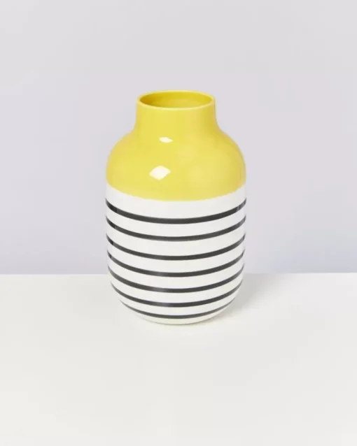 Motel a Miio Nuno Vase L Gelb Schwarz Gestreift Best