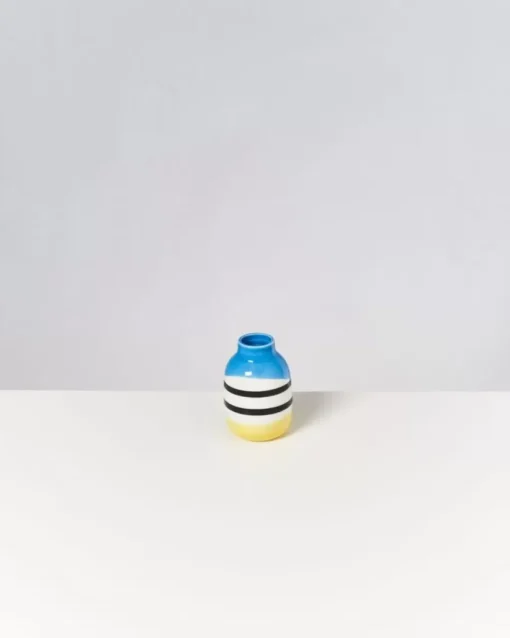 Motel a Miio Nuno Vase S Schwarz-Weis Gestreift Mit Blau New